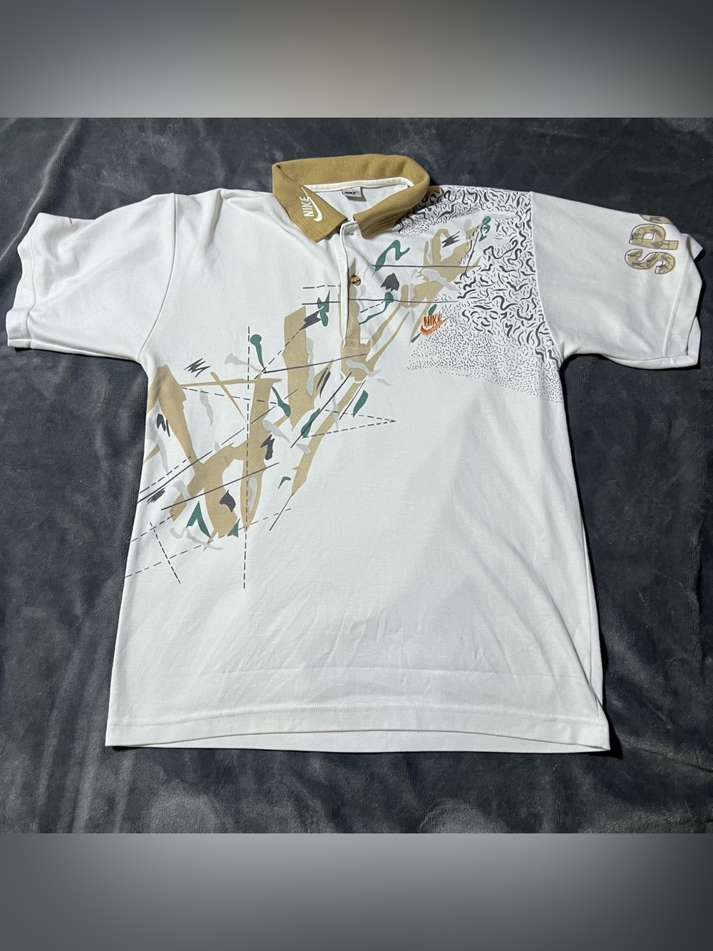 Vintage 90s Nike Sport Challenge Court Andre Agassi Men’s Polo Large USA
